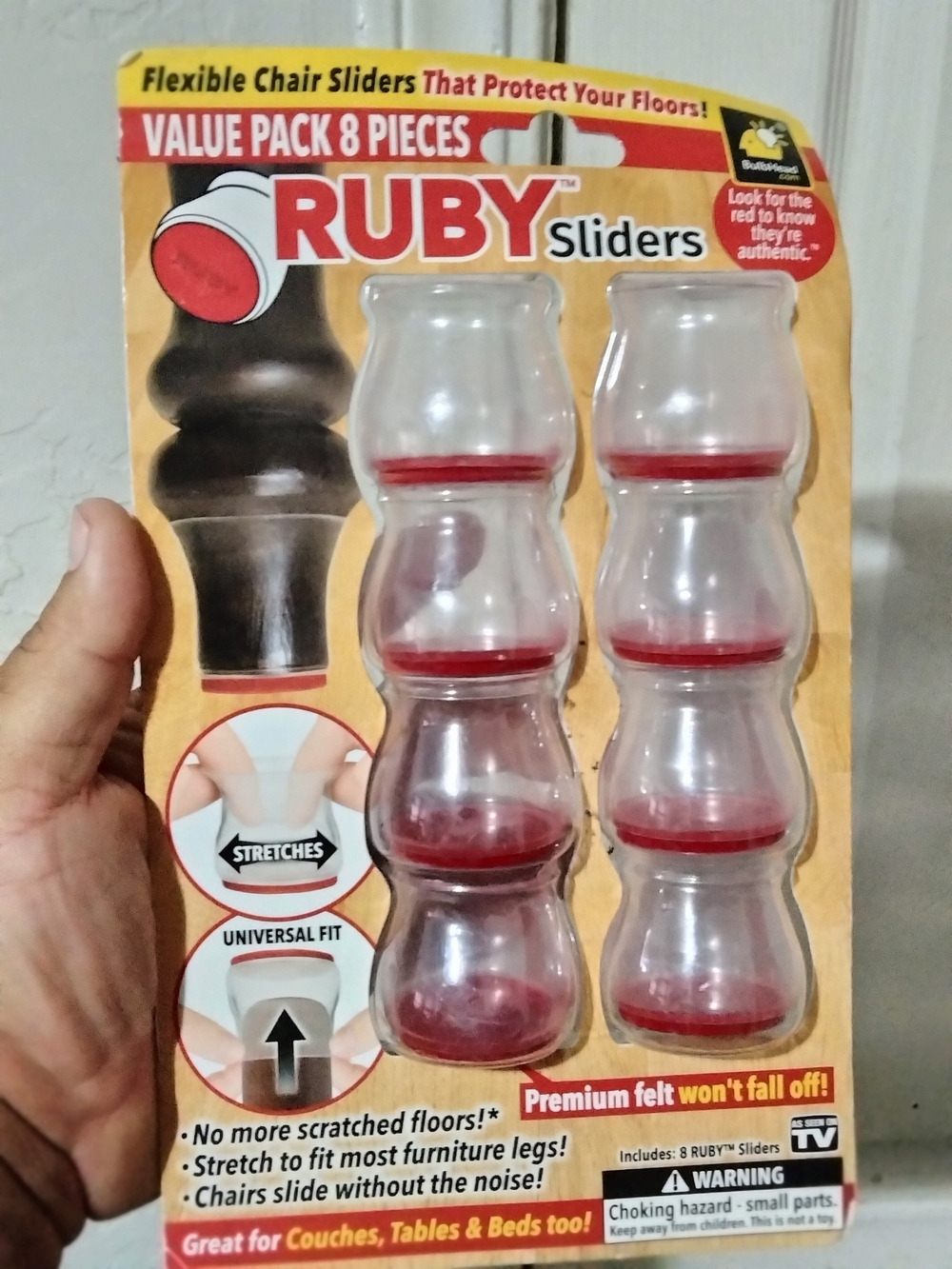 RUBY Red Chair Sliders - Value Pack of 8